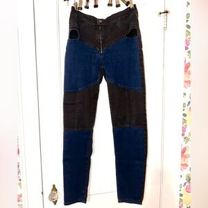 Colorblock Cut out Jeans